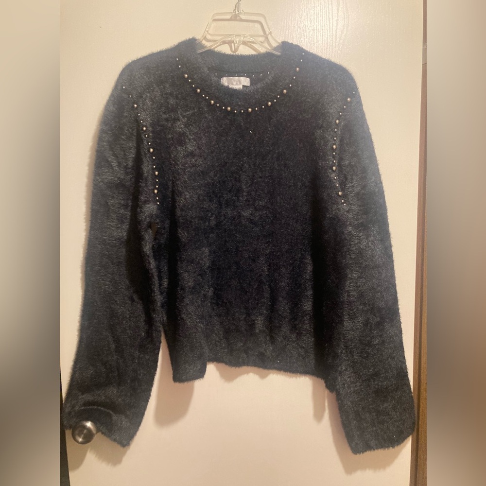 Design History fuzzy beaded eyelash sweater